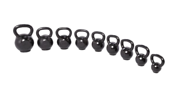 Lifemaxx Gietijzeren kettlebell met rubber voet - 4-50 kg