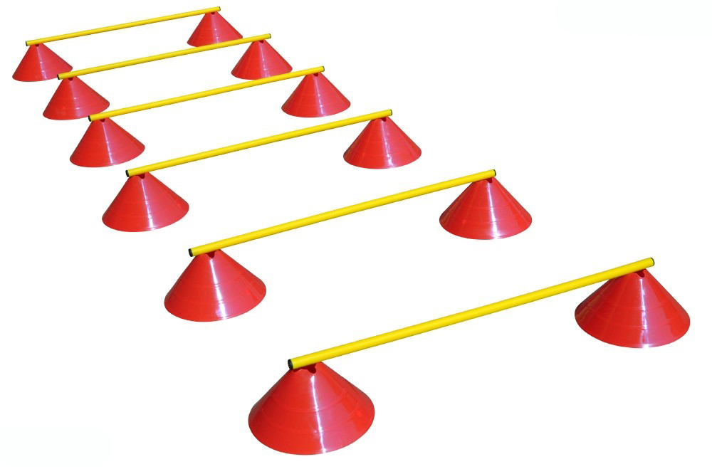 Haest Behendigheid Horden Set - Zes Horden - 16 cm rood