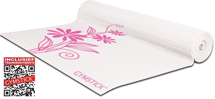 Gymstick  emotion exercise mat pink/white - Met Draagband En Trainingsvideo's