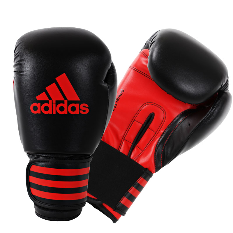 Adidas  Power 100 (Kick)Bokshandschoenen - Zwart/Rood_14 oz