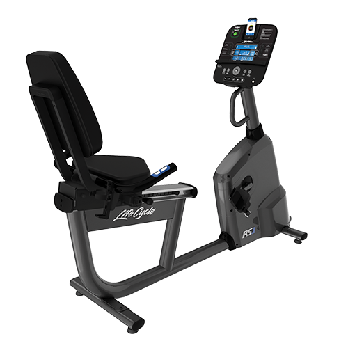 Life Fitness RS1 Recumbent Lifecycle Exercise Hometrainer - Base met Track+ Paneel Titanium