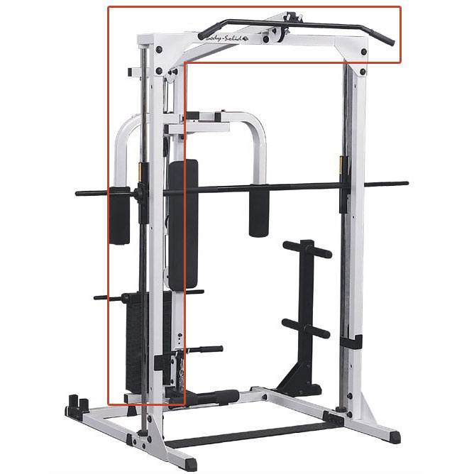 Body-Solid  Grey Linear Bearing Smith Machine - Lat Attachment