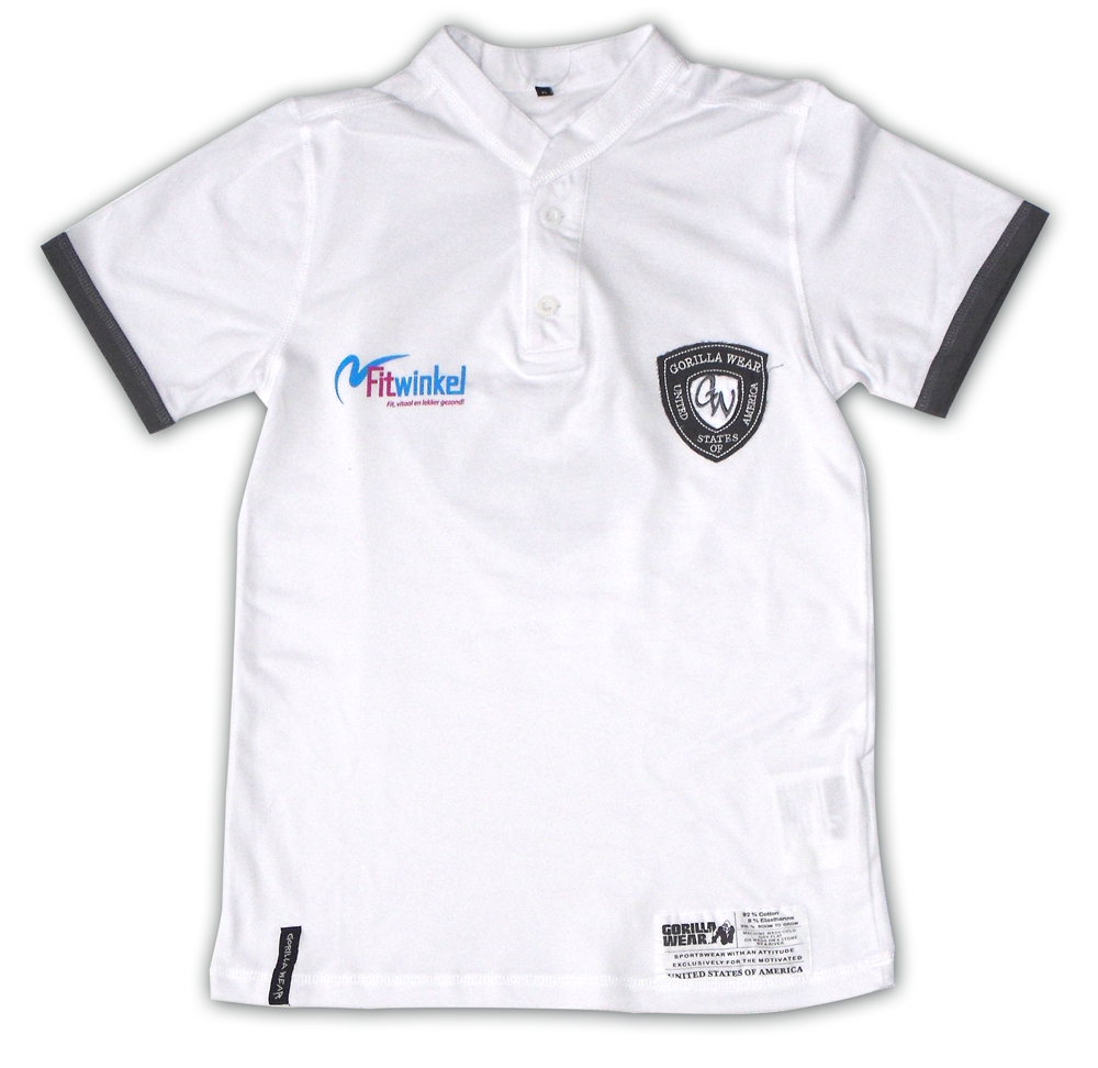 Gorilla Wear Fitwinkel  Polo White - S