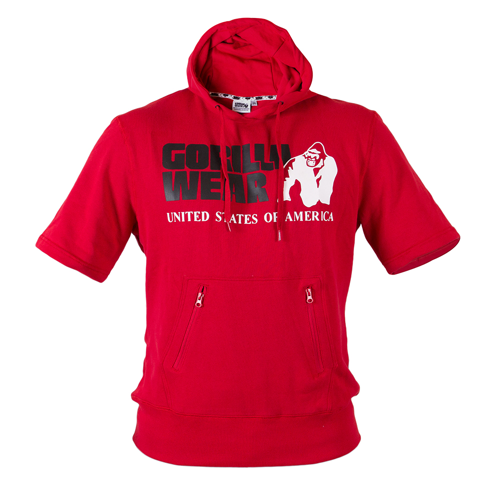 Gorilla Wear  Boston Short Sleeve Hoodie - Red-XL