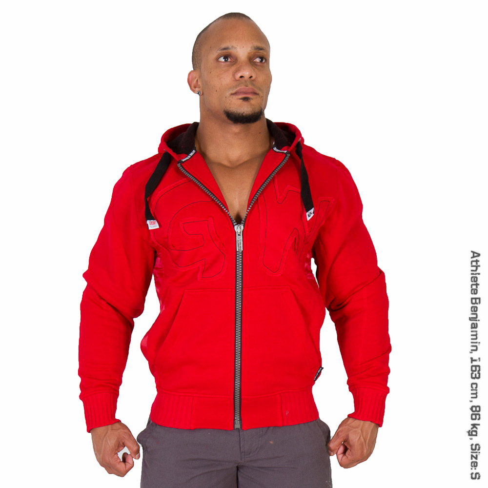 Gorilla Wear  Logo Hooded Jacket Red - XL