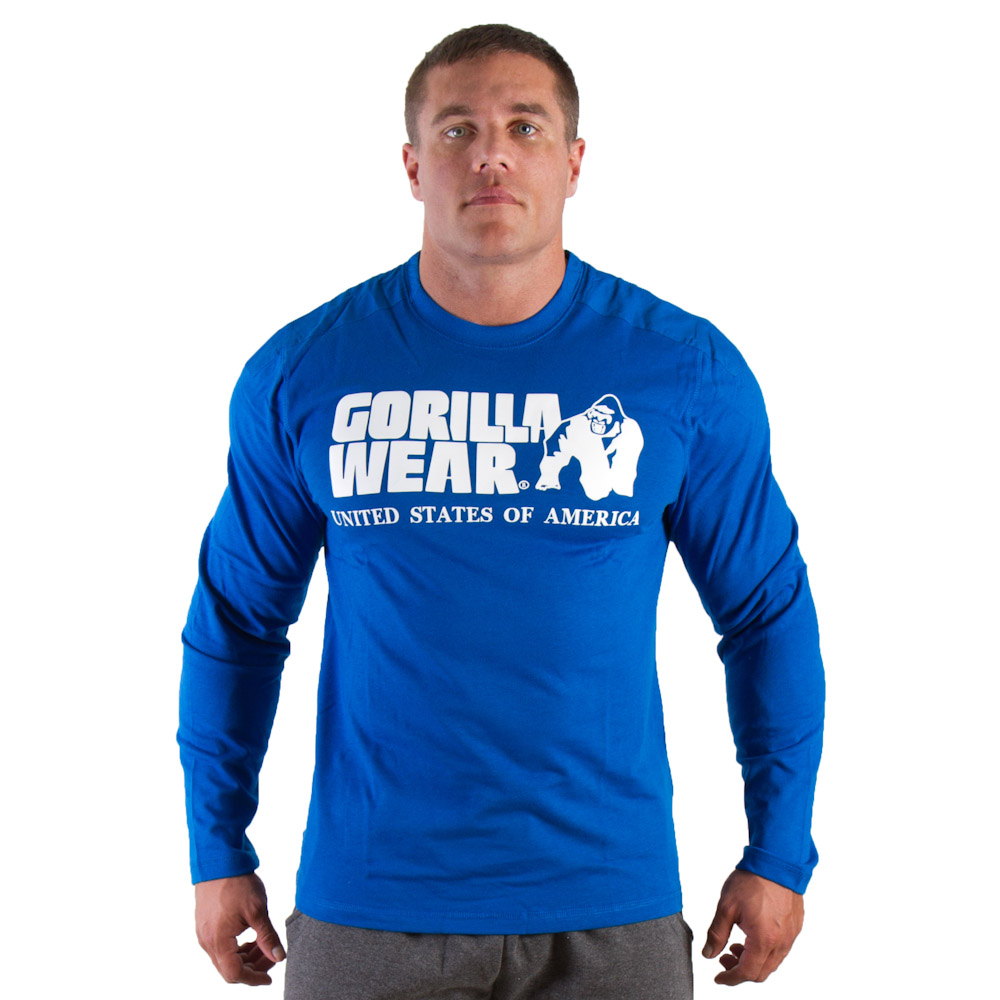 Gorilla Wear  rubber printed longsleeve blue - S