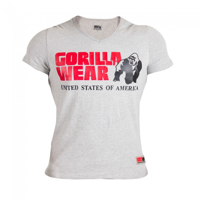 Gorilla Wear  Utah V-Neck T-Shirt - Gray - L