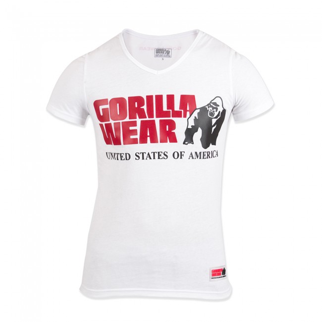 Gorilla Wear  Utah V-Neck T-Shirt - White - L