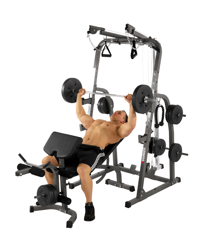 Hammer  Fitness Solid xp halterbank met 76 kg gewichten
