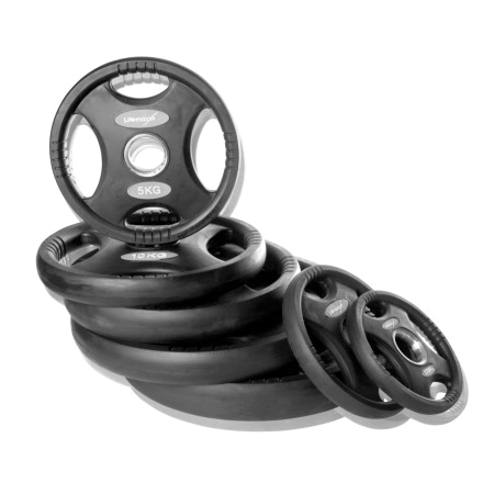 Lifemaxx Olympic discs rubber coated - 50 mm (5-25 kg) - Zwart